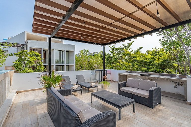 1 Hab. | Terraza+Alberca | Zona Premium Aldea Zama