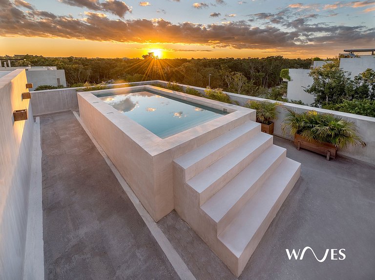 Loft Tranquilo con Vista y Alberca en Rooftop