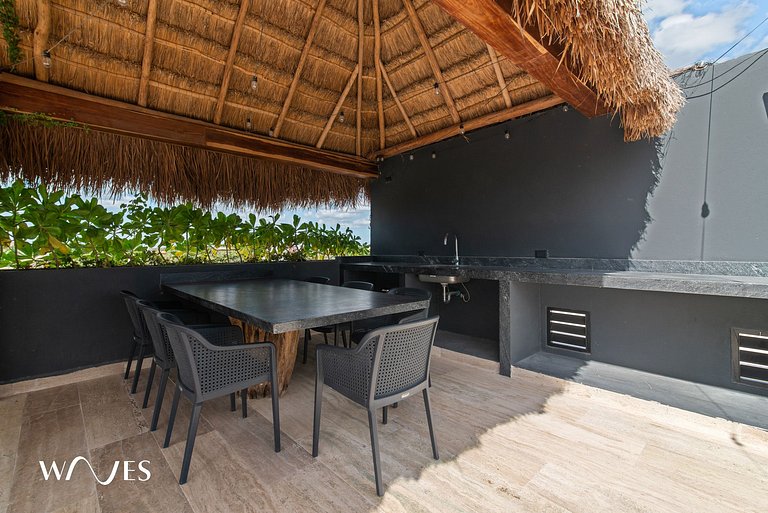 Estudio Boho Chic Acogedor | Terraza con Alberca