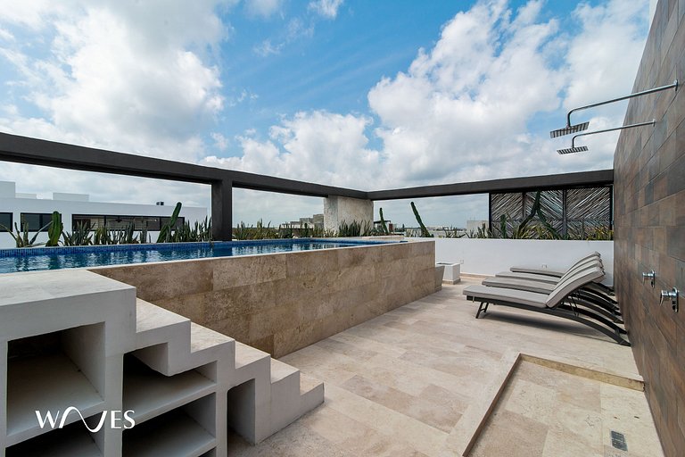 1 Rec. Aldea Zama con Increíble Rooftop Pool