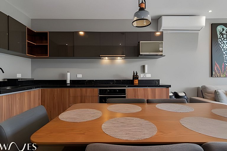 Stylish Pool View • 1BR w/Balcony • Sauna + Gym