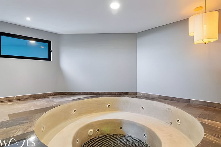 Stylish Pool View • 1BR w/Balcony • Sauna + Gym