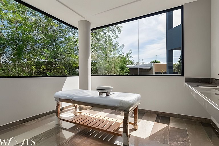 Stylish Pool View • 1BR w/Balcony • Sauna + Gym