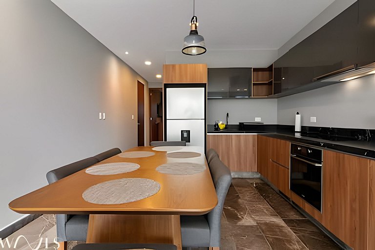 Stylish Pool View • 1BR w/Balcony • Sauna + Gym