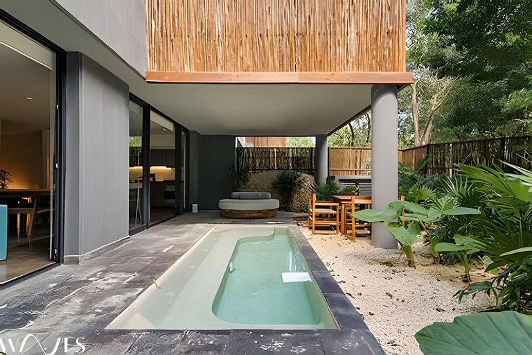 2BR Moderno con Alberca Privada, cerca del mar