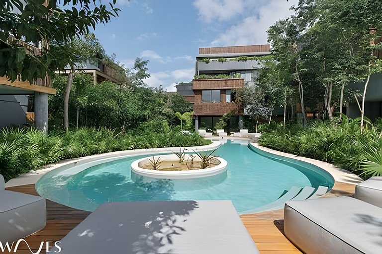 2BR Moderno con Alberca Privada, cerca del mar