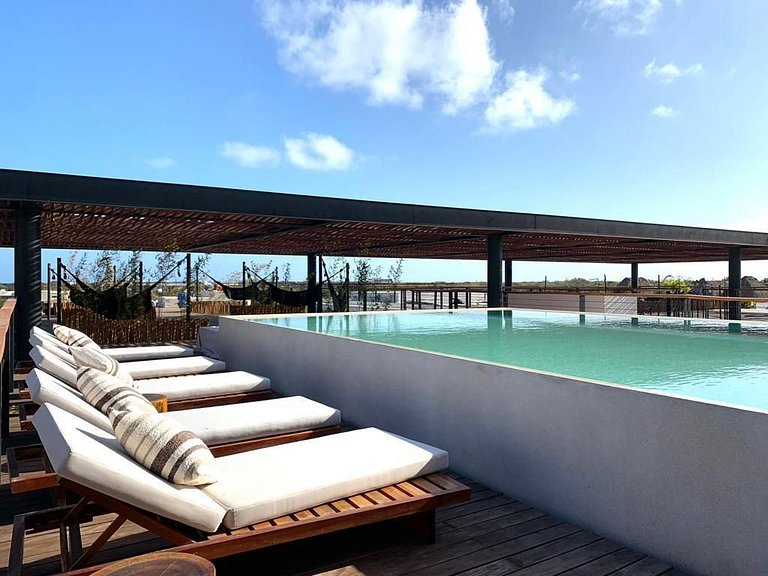 Piscina privada y terraza en Aldea Zama, Tulum