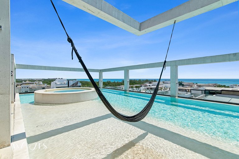 Estudio Moderno Rooftop c/Alberca y Vista al Mar