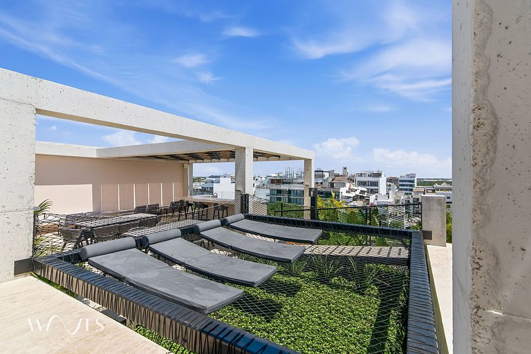 Estudio Moderno Rooftop c/Alberca y Vista al Mar