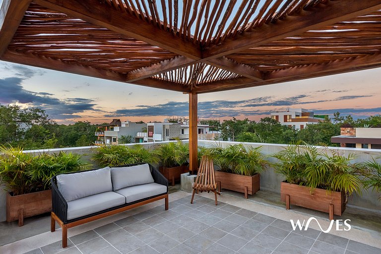 Loft Luminoso | Alberca en Rooftop y Gimnasio