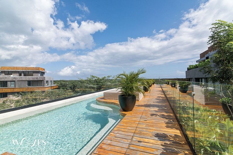 2BR Moderno con Alberca Privada, cerca del mar